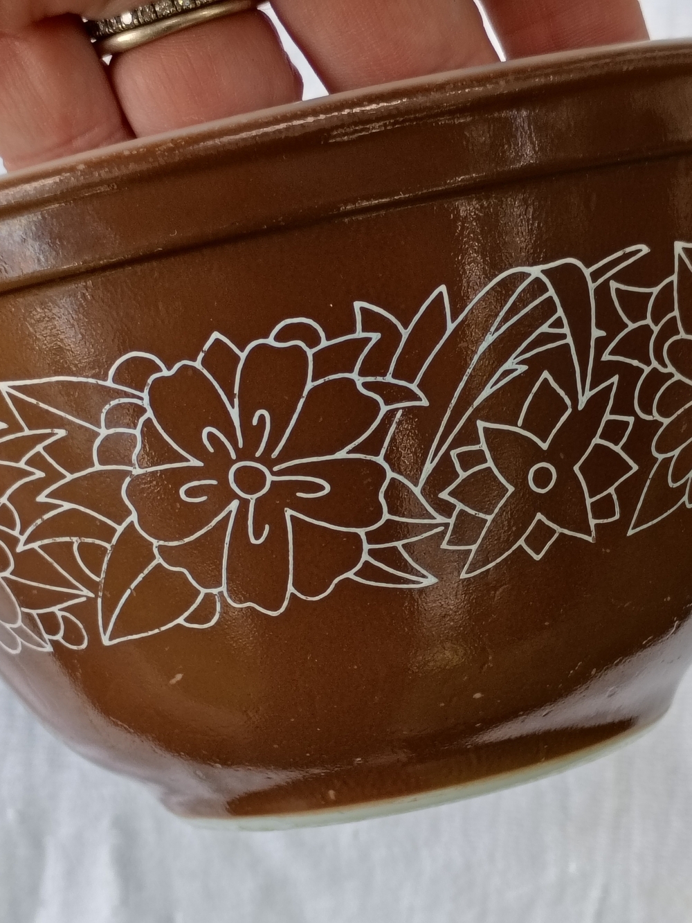 Vtg Pyrex #401 Brown Woodlands Small Mixing Bowl 750ml